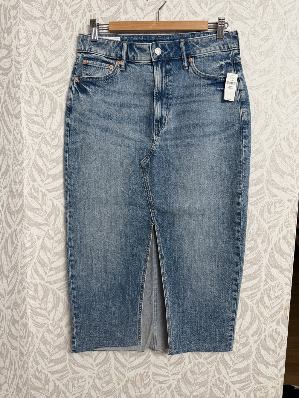 Gap Denim Midi Skirt with Front Slit